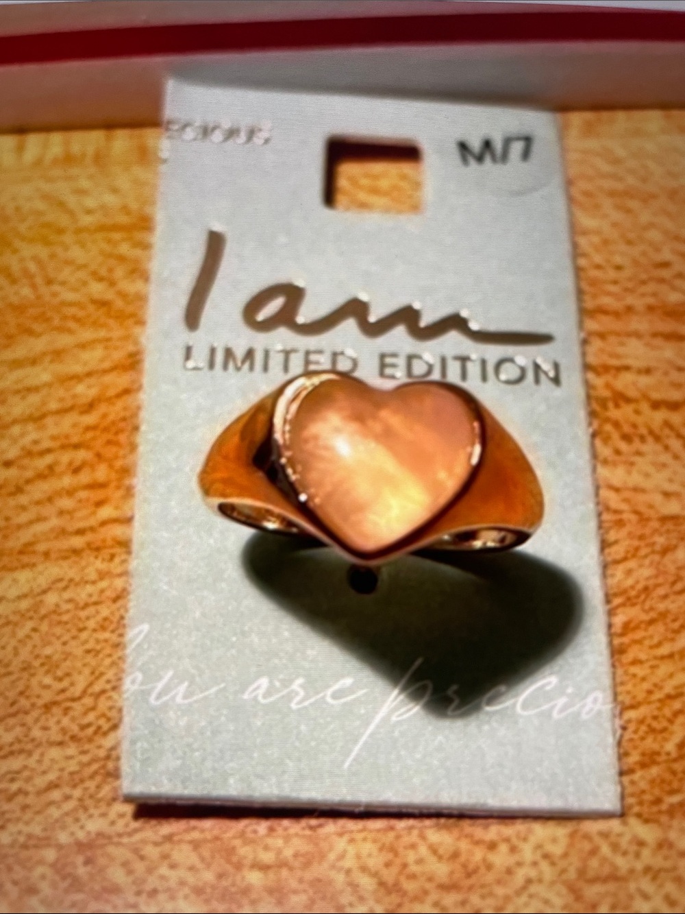 Women’s Heart Shaped Rose Quartz Ring